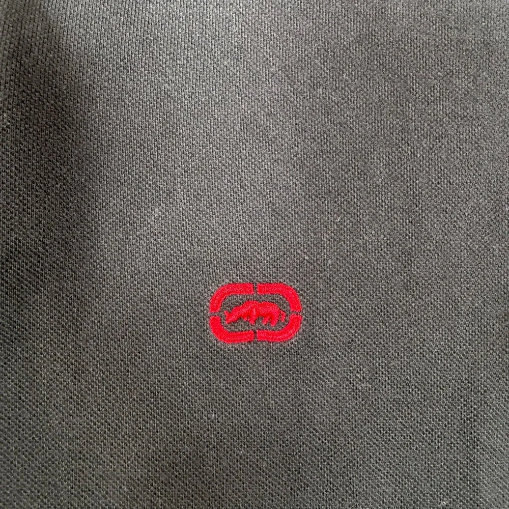 Vintage Y2K Ecko Unltd Mens XXL Black Short Sleeve Polo Shirt Red Rhino Logo 90s